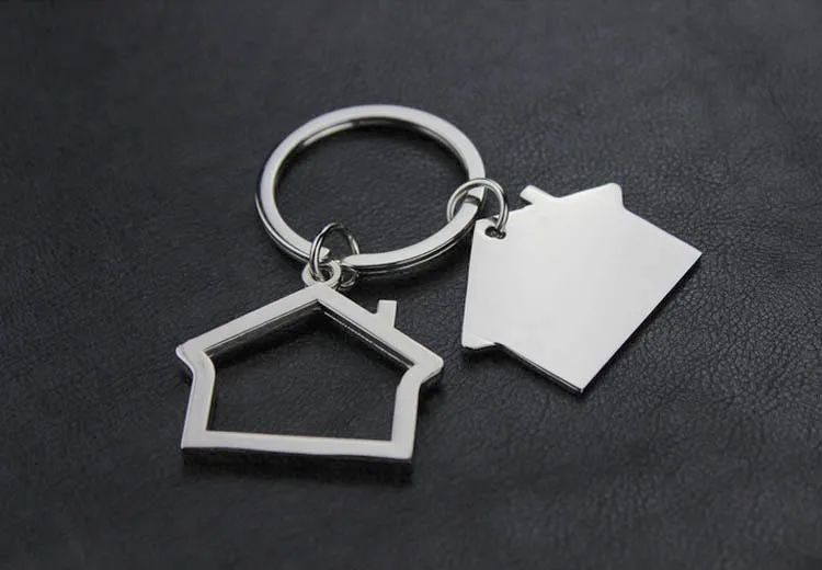 custom logo promotional house shaped keychain