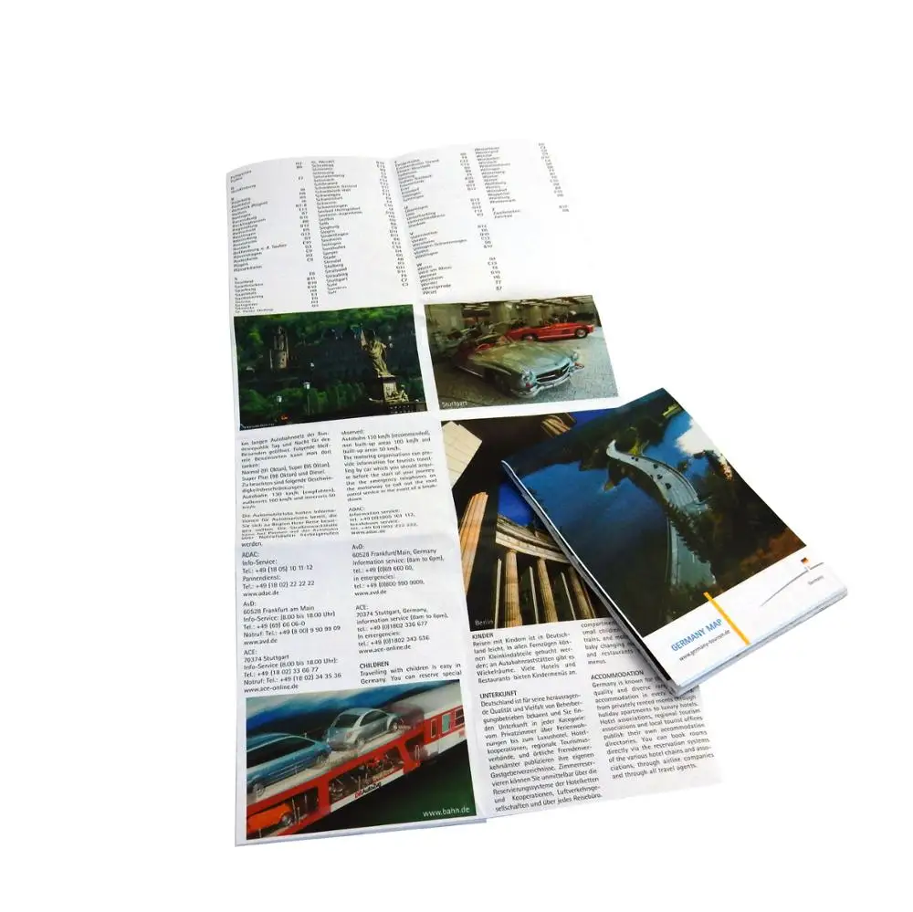 Hot sale large size presentation folder flyer cheap folded map printing