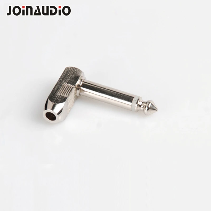 DIY New 6.35mm Solderless 1/4inch Connector L Right angle TS 6.35MM Plug For Guitar