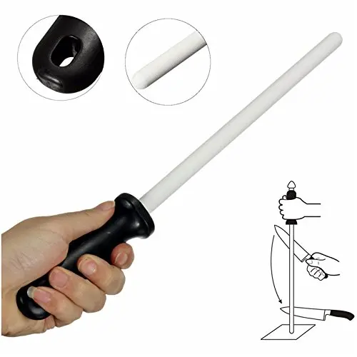 Ceramic knife sharpener, Sharpening Ceramic Rod with ABS Handle Honing Knife Sharpener for Knives