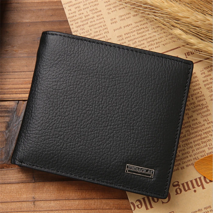 Jinbaolai брендовый складной мужской кошелек из натуральной кожи с карманом для монет