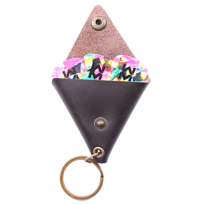 Guitar Accessories Unique  Fashionable Personalized Leather Guitar Pick Holder KeyChain Guitar Pickpocket