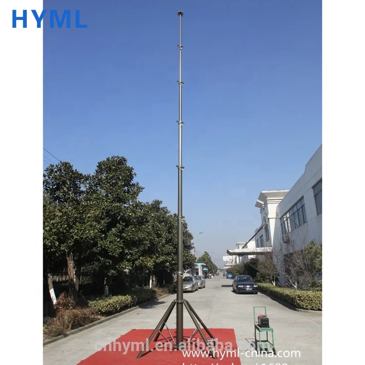The portable tripod telescopic camera mast with supporting poles