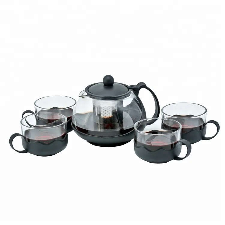 Promotion High Borosilicate Glass Coffee Tea Set With Tea And Coffee Cup