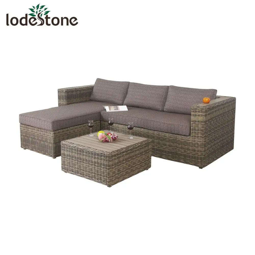 3pcs Outdoor Synthetic Rattan Garden Furniture Sofa Outdoor Lounge Sofa Set