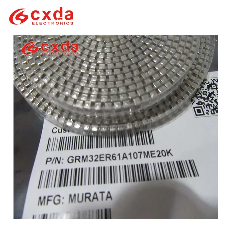 
(New and Original)Multilayer Ceramic Capacitors MLCC SMD/SMT 1210 100uF 10volts Derate Voltage Temp GRM32ER61A107ME20K IC 