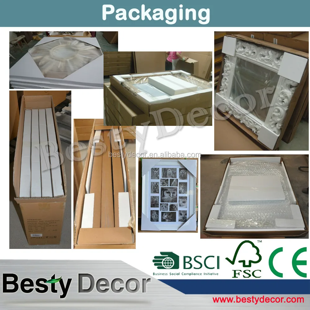 Louis style wall wooden decorative mirror with frame