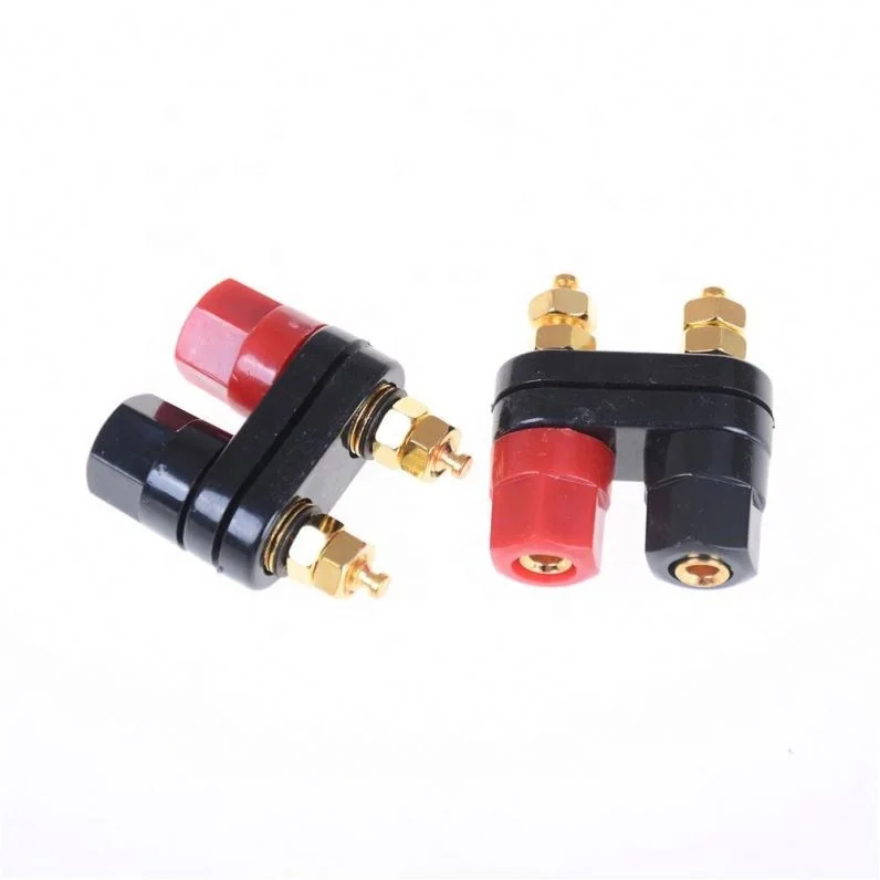 Double Gold-plated Terminal For 4 Mm Banana Plug Power Amplifier Speakers Dual Banana Female Plug