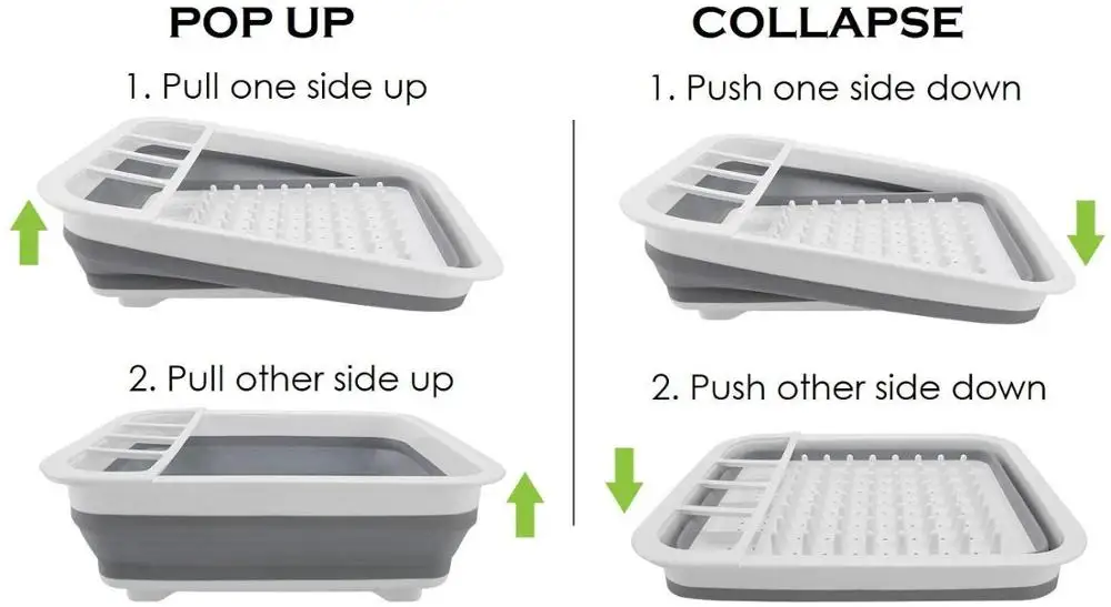 Allife folding plastic drying rack set folding drying rack collapsible plastic dish drainer
