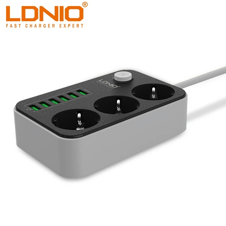6 USB-портов и 3 евророзетки, проводная плата, Европейская розетка, удлинитель питания