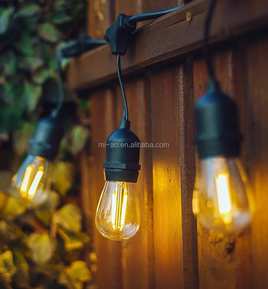 2 core wires Rubber 110V 14.6 meters E27 lamp holder outdoor decoration led festoon string lights