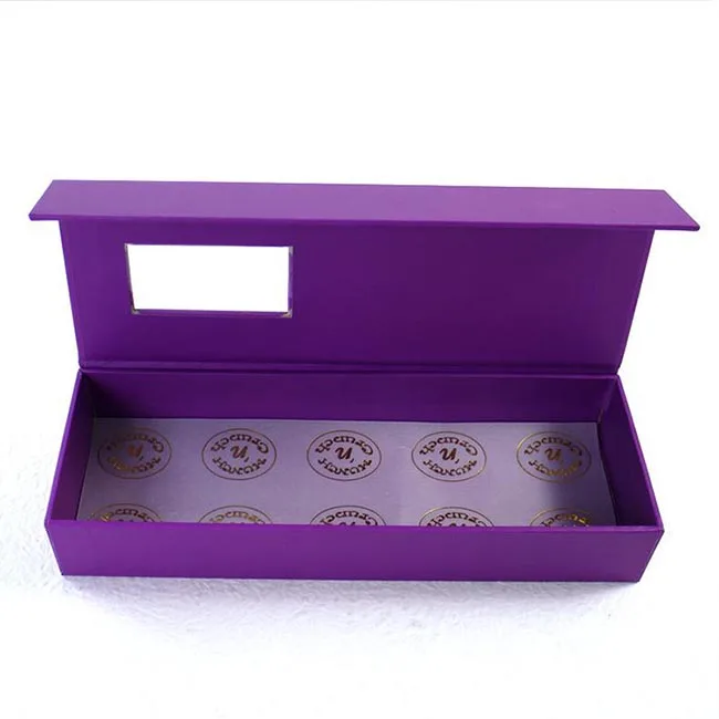 Empty truffle box with clear window and magnetic closure