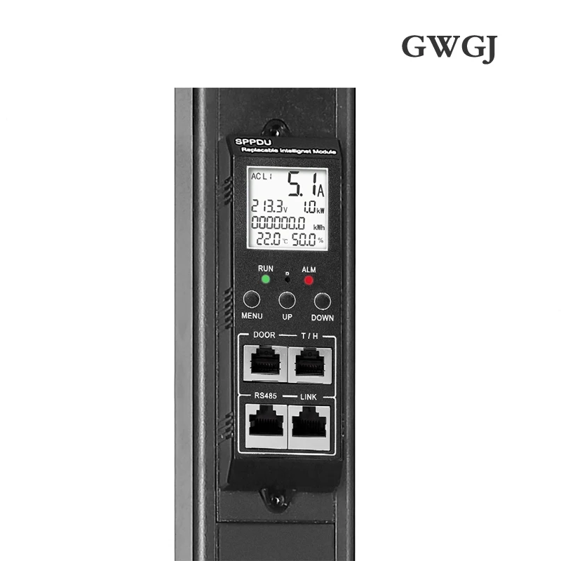 1.5U intelligent monitoring type PDU power socket 12-bit EU socket 32A input vertical installation 485Modbus-RTU protocol casca