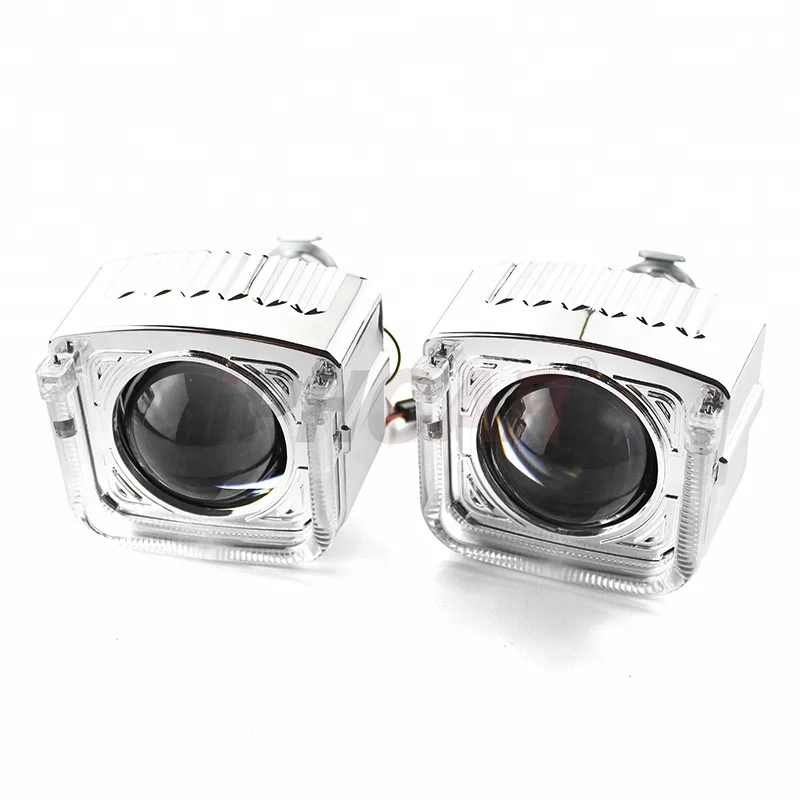 iPHCAR G150 square H1 Mini  bi xenon projector lens kit with led light guide angel eyes motorcycle headlights