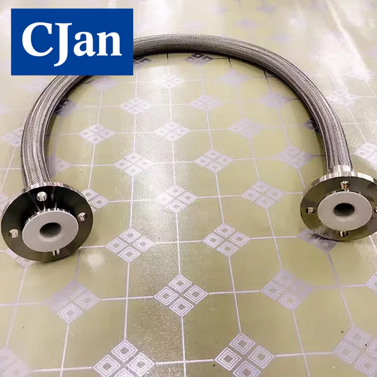 PFA lined fixed flange with toothed hose shank pfa liner corrosion resistant hose fitting