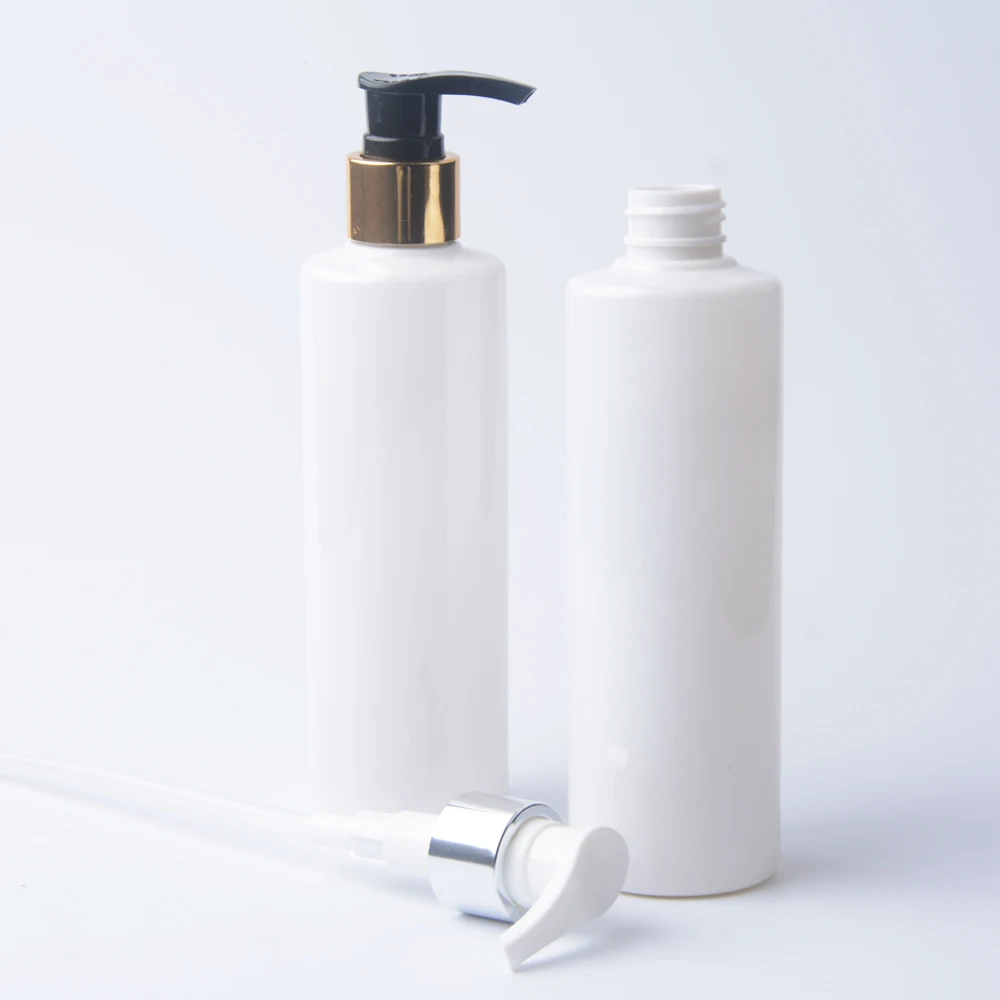
200ml white plastic pet lotion shampoo pump bottle 