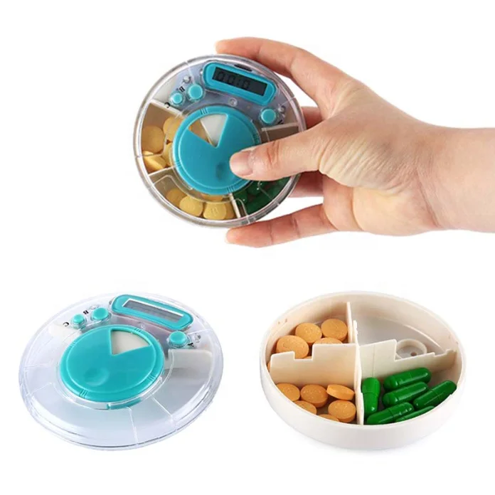 Health care digital pill box with electric alarm medicine pill organizer