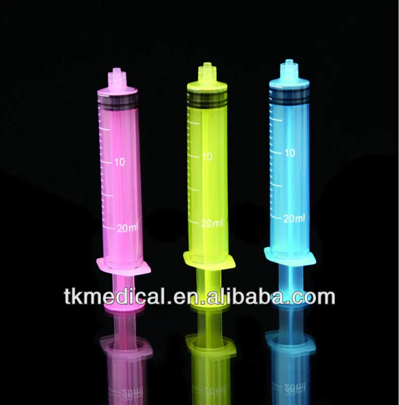 Coloured 60ml syringe with needle Cosmetic packaging