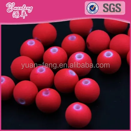 Best price mix color loose acrylic neon round ball matte beads wholesale