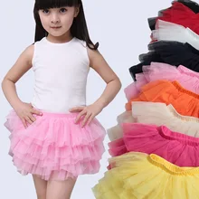 New fashion girls tutu skirts baby ballerina skirt childrens chiffon fluffy pettiskirts kids Hallowmas casual candy color skirt