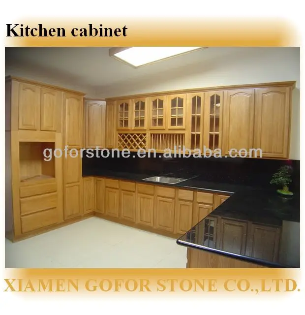 Black granite with mega kitchen cabinet