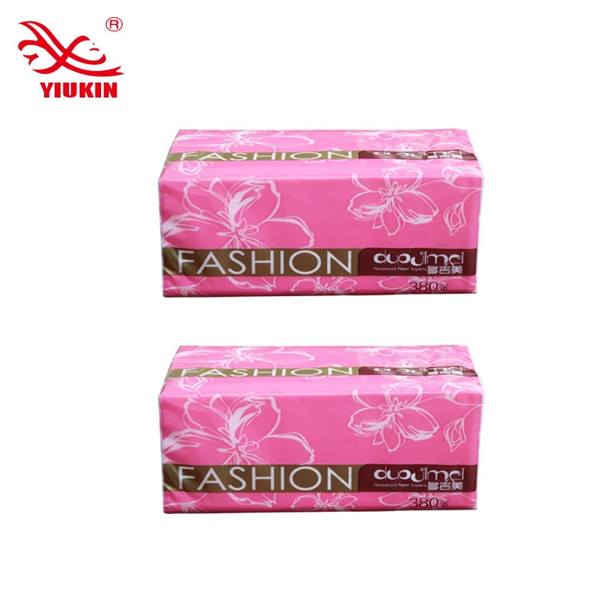 OEM soft cheap 8 bags/ pack family advanced wrapped facial tissue paper