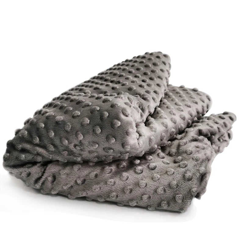 
High Quality Sensory Relief Adult Anxiety 15lbs Minky Dot Cover Weighted Blanket with Non-Toxic Glass Beads 