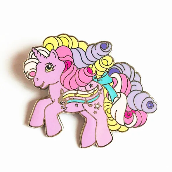 Металлическая эмалированная булавка в виде лошади пони