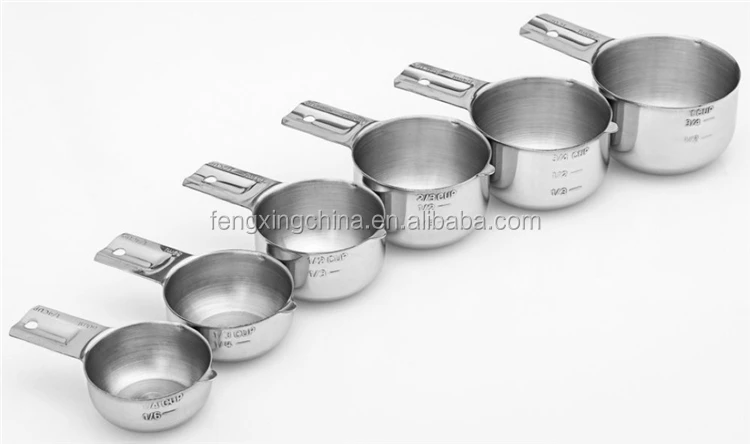 Amazon Top Seller Food Grade Stainless Steel Measuring Cups Set of 6