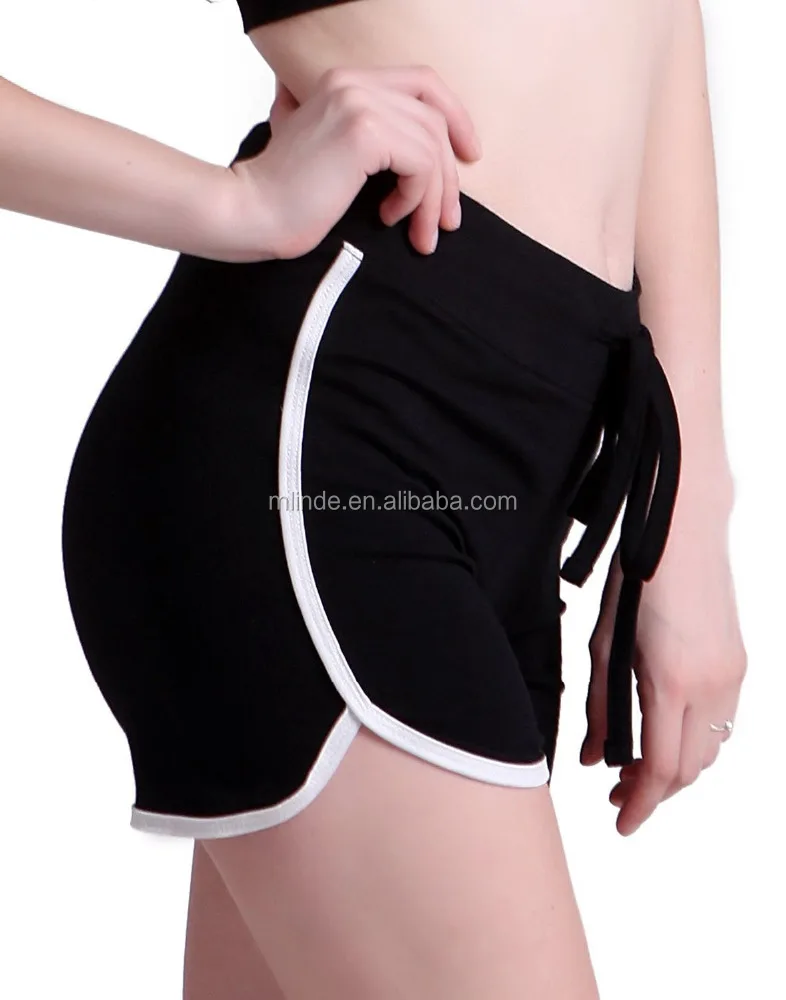 Wholesale Athletic Shorts 100% Cotton Women Yoga Gym Fitness Shorts Pants Ladies Retro Fashion Running Workout Shorts For Sport