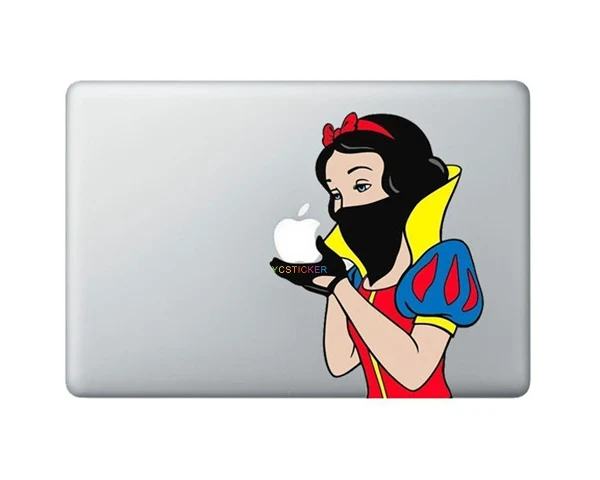 Купить оптом из китая пользовательские наклейка белоснежка дизайн для macbook яблоко наклейки