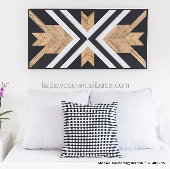 wood wall art decor DIY Chevron art on reclaimed wood