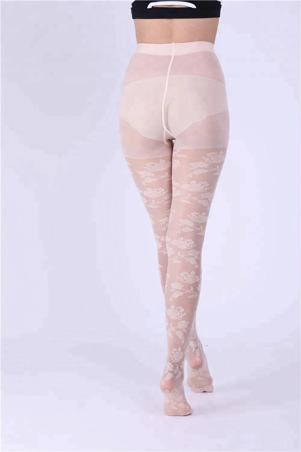 Custom Design Super Elastic Sexy Jacquard Soft Silk Stockings