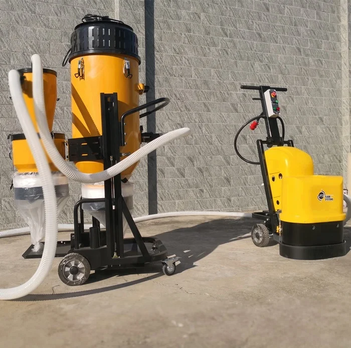 concrete floor grinder with pre-separator vacuum cleaner