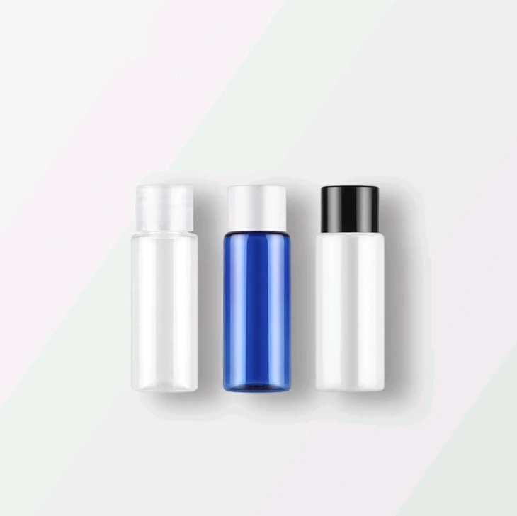 20ml flat shoulders PET plastic bottle sample bottle cosmetic packaging