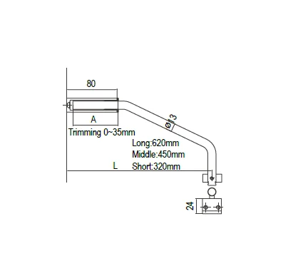 Bathroom Support Bar Corner Curtain Curve Shower Rod
