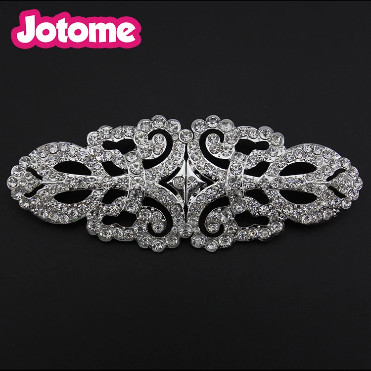Rhinestone Slider Closure Clasp Brooch for Bouquet Sash Belt