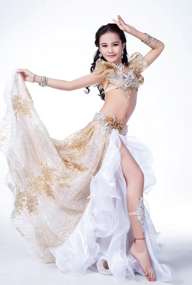 RT322 Wuchieal Профессиональные Индивидуальные костюмы для танца живота для детей