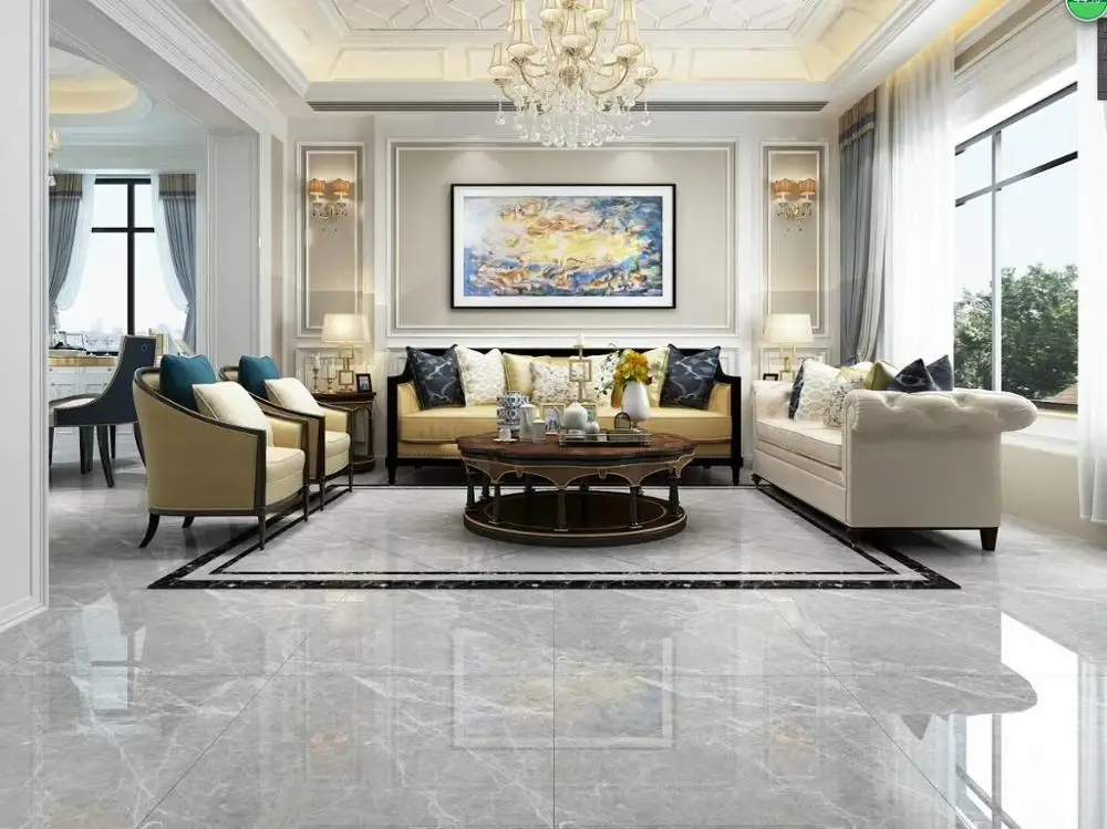 New design High Glossy Nano Polished Porcelain Full Body MarbleTiles in 80X80cm