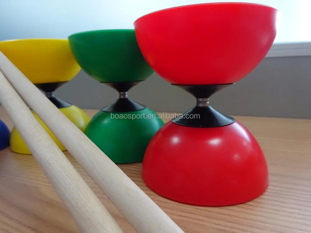 Diabolo & wooden Handsticks - Pro Quality Rubber Diablo Set