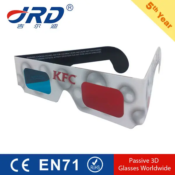 
Custom Logo Promotional Gifts Anaglyph Paper Red Cyan 3d Glasses 