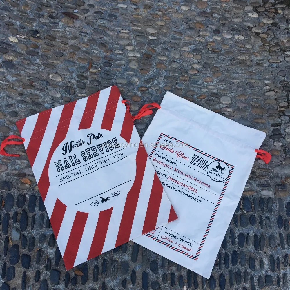High quality wholesale cotton santa sacks for christmas sata gift bags