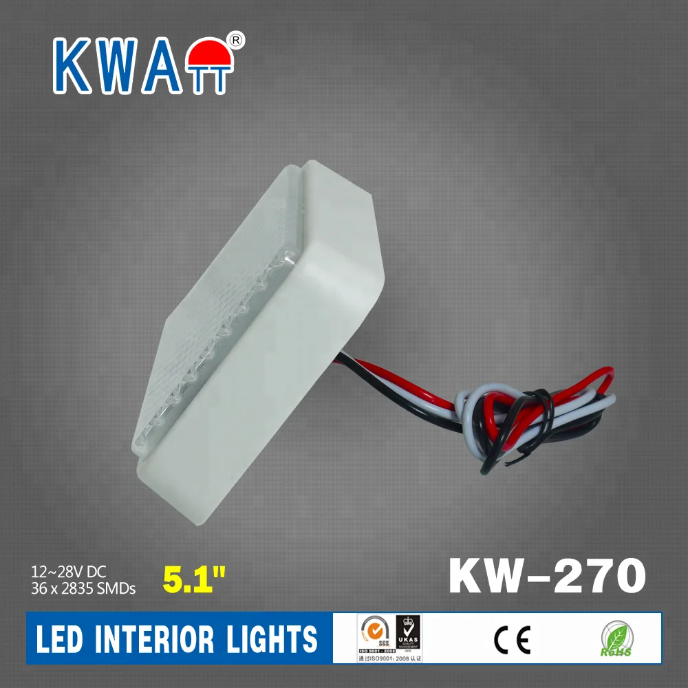 Factory High Quality High lumen Newest12-24V 36LED Rectangle Vehicle Auto Interior ceil Light for Caravan,Cabin,RV With CE RoHS