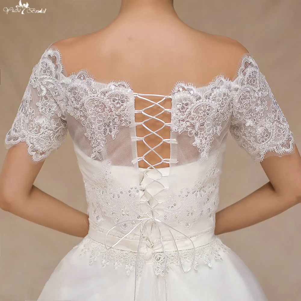 
LZP081 Sequin Fabric Off Shoulder Short Sleeve Bolero Jacket Wedding Bolero 