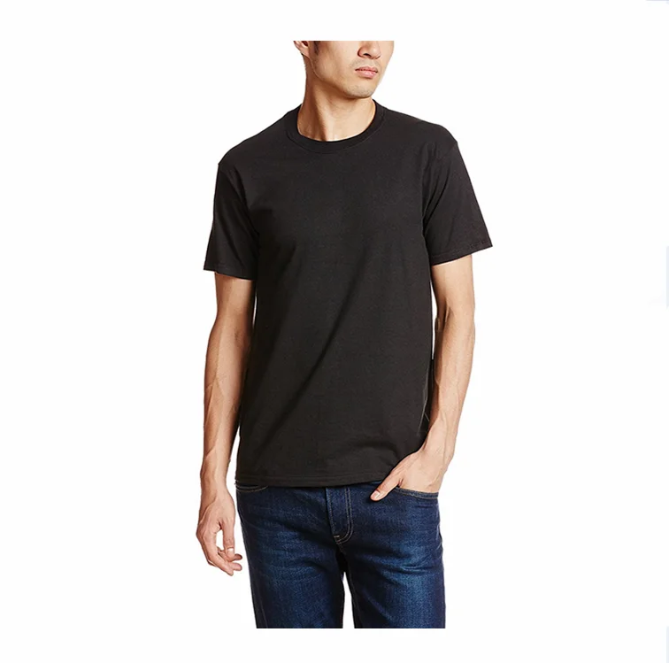 
high quality 100% combed ringspun t shirt 100% cotton black short sleeve tee plain round neck t-shirts custom design white label 