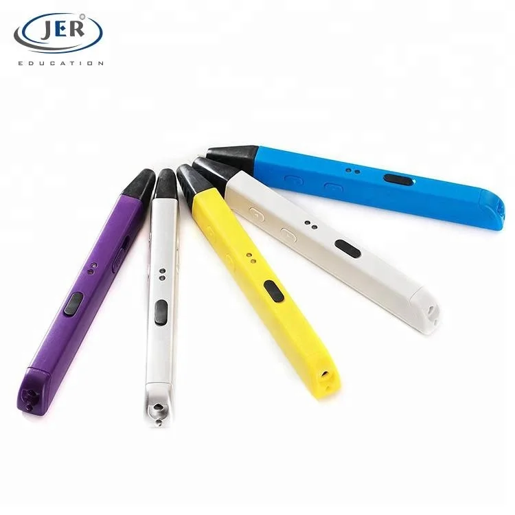 Jer Doodle Digital 3D Pen Innocuity Cheap Plastic Promotional for Kids Education Office & School Pen Power Bank , DC Adapter