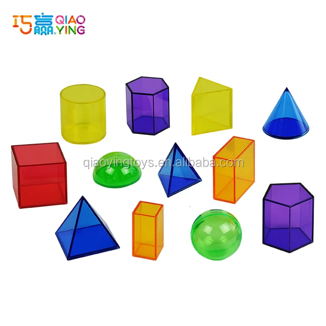 Translucent 10cm Geometric Solid, Educational Kids Shapes Learning Tool