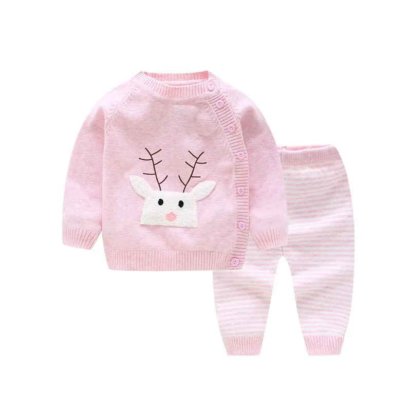 Autumn new style cartoon set newborn christmas sweater free baby knitting patterns lovely girls