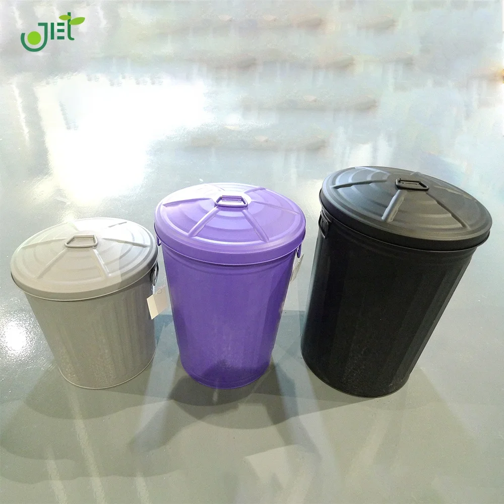 
With cover and handle on top and 2 sides Large Metal Dust Bin 