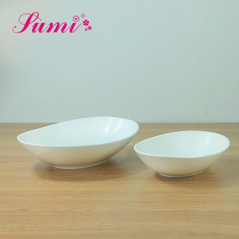 All Size custom design boat shaped white porcelain serving dishes plates